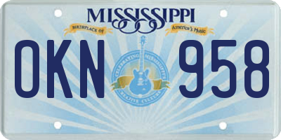 MS license plate OKN958