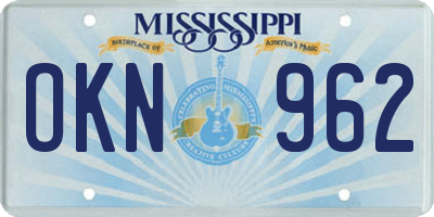 MS license plate OKN962