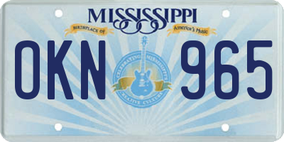 MS license plate OKN965