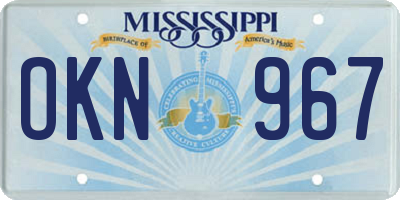 MS license plate OKN967