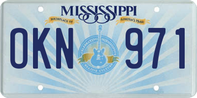 MS license plate OKN971