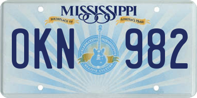 MS license plate OKN982