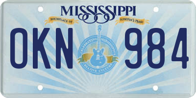 MS license plate OKN984