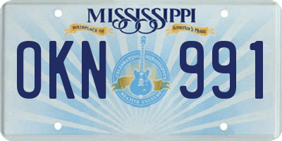 MS license plate OKN991