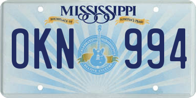 MS license plate OKN994