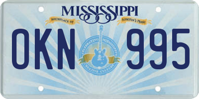 MS license plate OKN995