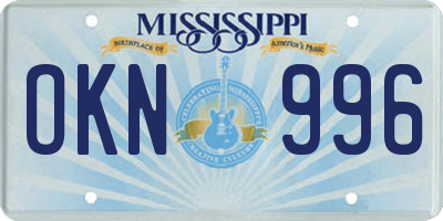 MS license plate OKN996