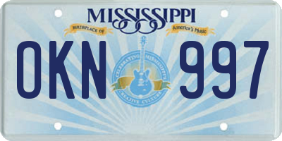 MS license plate OKN997