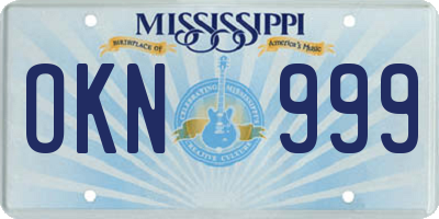 MS license plate OKN999