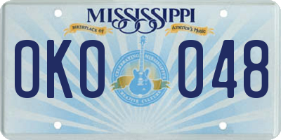 MS license plate OKO048