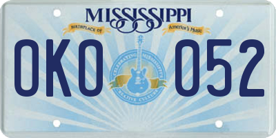 MS license plate OKO052