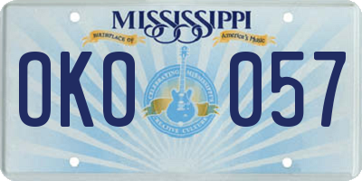 MS license plate OKO057