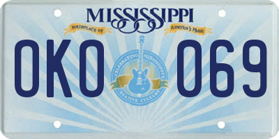 MS license plate OKO069