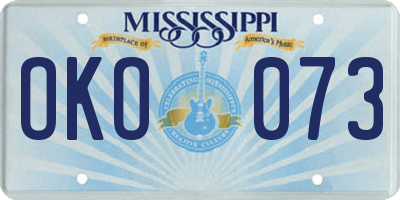 MS license plate OKO073