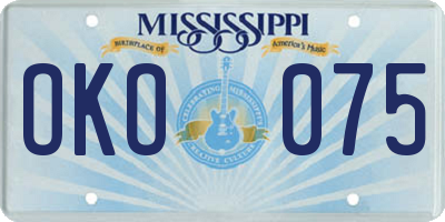 MS license plate OKO075