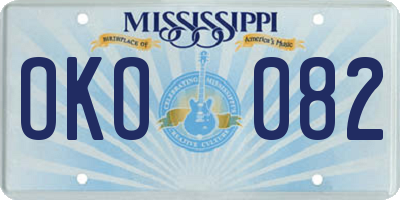 MS license plate OKO082