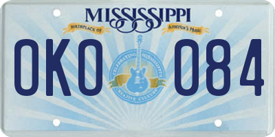 MS license plate OKO084