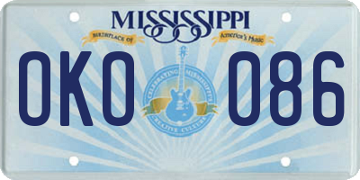 MS license plate OKO086