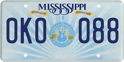 MS license plate OKO088