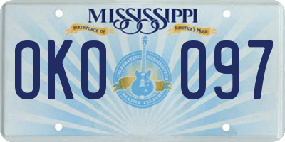 MS license plate OKO097