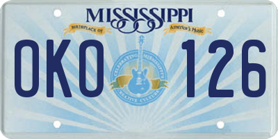 MS license plate OKO126