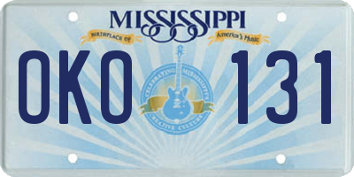 MS license plate OKO131