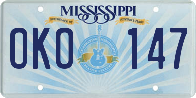 MS license plate OKO147
