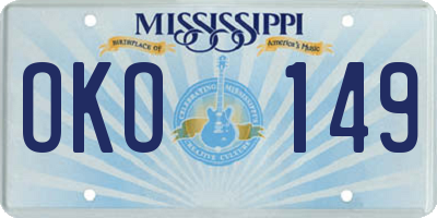 MS license plate OKO149