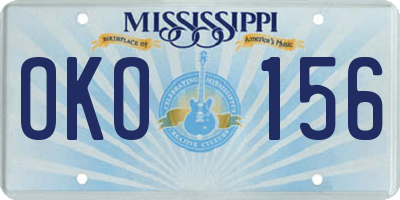 MS license plate OKO156