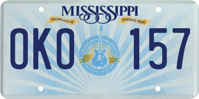 MS license plate OKO157