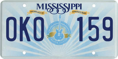 MS license plate OKO159