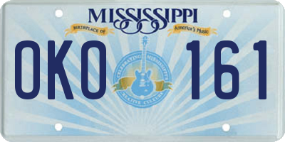 MS license plate OKO161