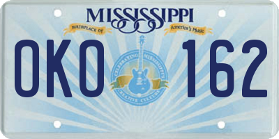 MS license plate OKO162