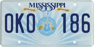 MS license plate OKO186