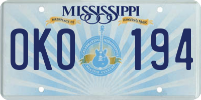 MS license plate OKO194
