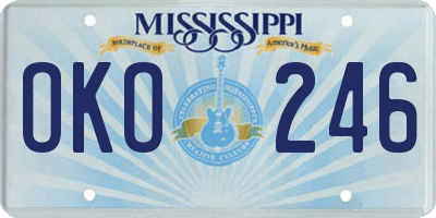 MS license plate OKO246
