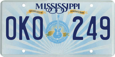 MS license plate OKO249