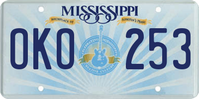 MS license plate OKO253
