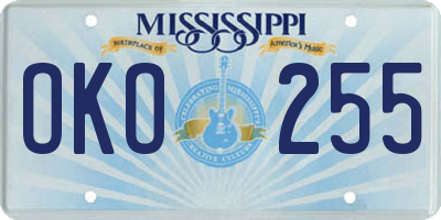 MS license plate OKO255