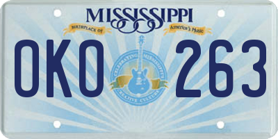 MS license plate OKO263