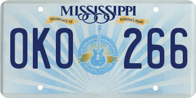 MS license plate OKO266