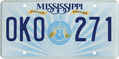 MS license plate OKO271