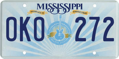 MS license plate OKO272
