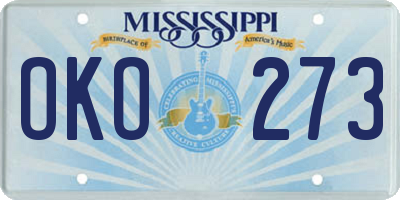 MS license plate OKO273