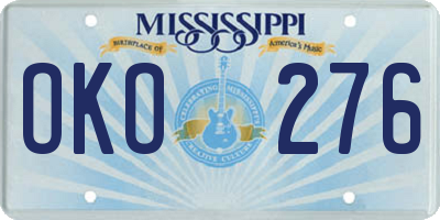 MS license plate OKO276