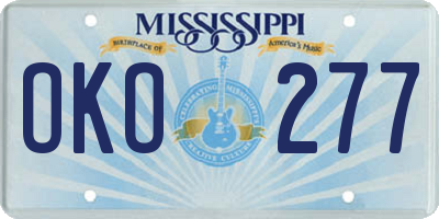 MS license plate OKO277