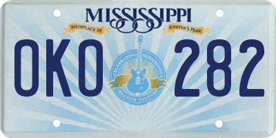 MS license plate OKO282