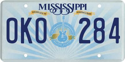 MS license plate OKO284