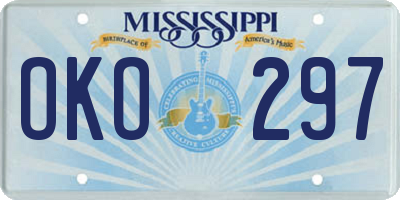 MS license plate OKO297