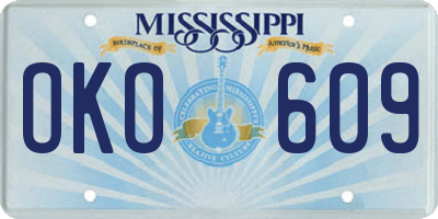 MS license plate OKO609